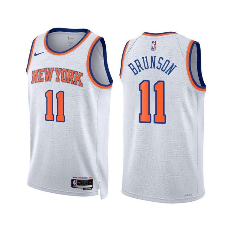 96b1bb5b94329fc36fe1b89410a7a551f15996 New York Knicks Jalen Brunson #11 White 2022/23 Swingman Jersey - Association Edition - Image 1