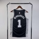 San Antonio Spurs Victor Wembanyama #1 Black 2022/23 Swingman Jersey - Icon Edition - Image 3