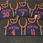 New York Knicks Julius Randle #30 Jordan Brand Navy 2022/23 Swingman Jersey - Statement Edition - Image 2
