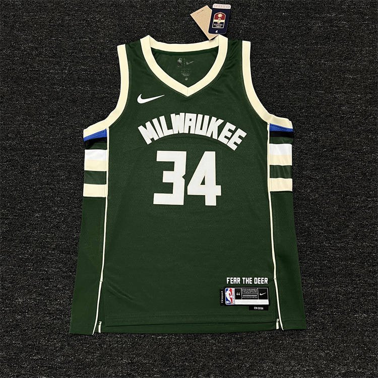 cea81f50 Milwaukee Bucks Giannis Antetokounmpo #34 Green 2022/23 Swingman Jersey - Icon Edition - Image 3