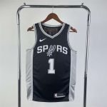 San Antonio Spurs Victor Wembanyama #1 Black 2022/23 Swingman Jersey - Icon Edition - Image 2
