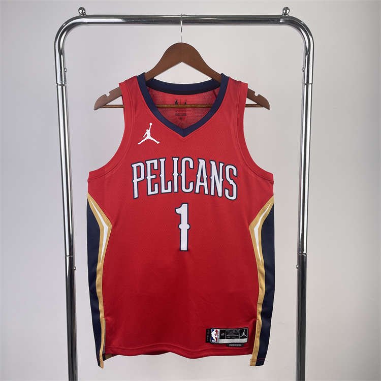 ed7cdcfd New Orleans Pelicans Zion Williamson #1 Jordan Brand Red 22/23 Jersey-Statement Edition - Image 2