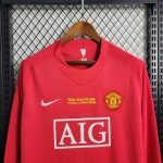 07-08 (UEFA Champions League)  Man United Home Kit Full Sleeve Jersey Football Shirt S-XXL - Image 3