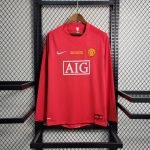 07-08 (UEFA Champions League)  Man United Home Kit Full Sleeve Jersey Football Shirt S-XXL