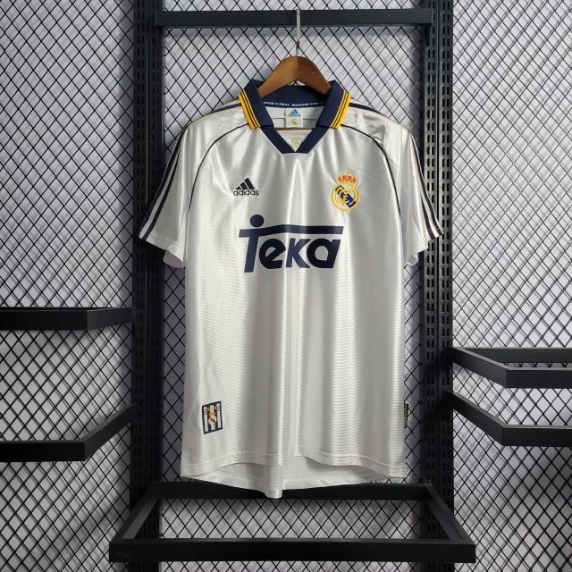 1 (2) 98-00 Real Madrid Home Kit Retro Jersey Football Shirt S-XXL - Image 1