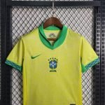 24-25 Kids Brazil Home Kit Jersey Football Size 16-28 - Image 3