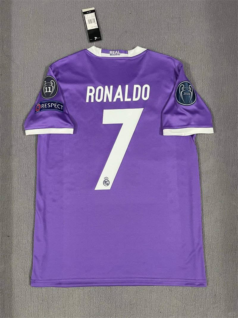 1 Ronaldo#7 Real Madrid Away Kit Retro Jersey 16-17 Football Shirt YH - Image 1