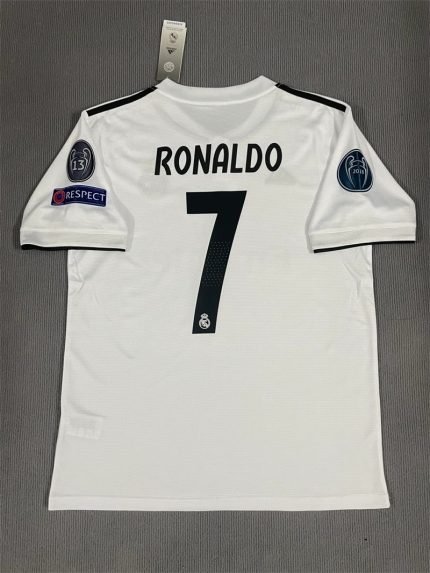 Ronaldo#7 Real Madrid Home Kit Retro Jersey 18-19 Football Shirt YH