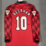 Beckham#10 Manchester United Home Kit Retro Jersey 96-97 Football Shirt YH
