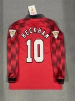 Beckham#10 Manchester United Home Kit Retro Jersey 96-97 Football Shirt YH