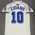 Zidane#10 France Away Kit 98 World Cup Retro Jersey Football Shirt YH