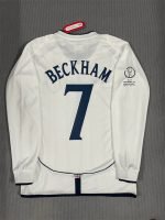 Beckham#7 02 World Cup England Home Kit Retro Jersey Football Shirt YH
