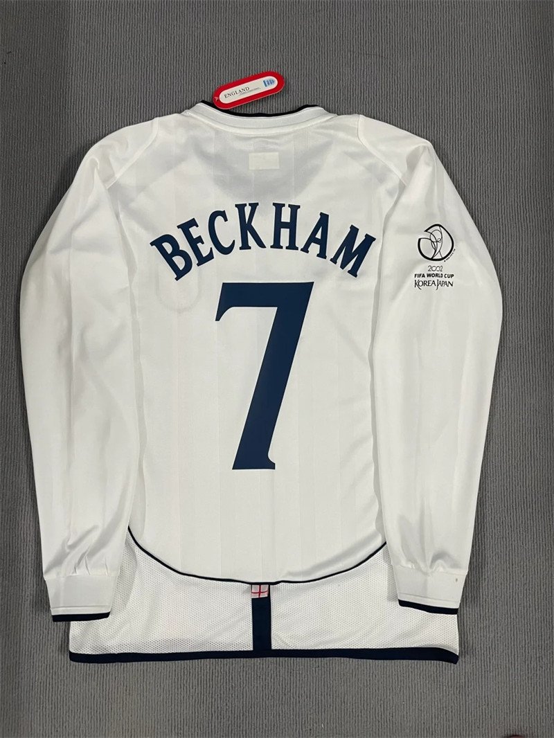 1 Beckham#7 02 World Cup England Home Kit Retro Jersey Football Shirt YH - Image 1