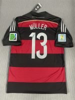 Müller#13 Germany Away Kit 2014 World Cup Retro Jersey Football Shirt YH