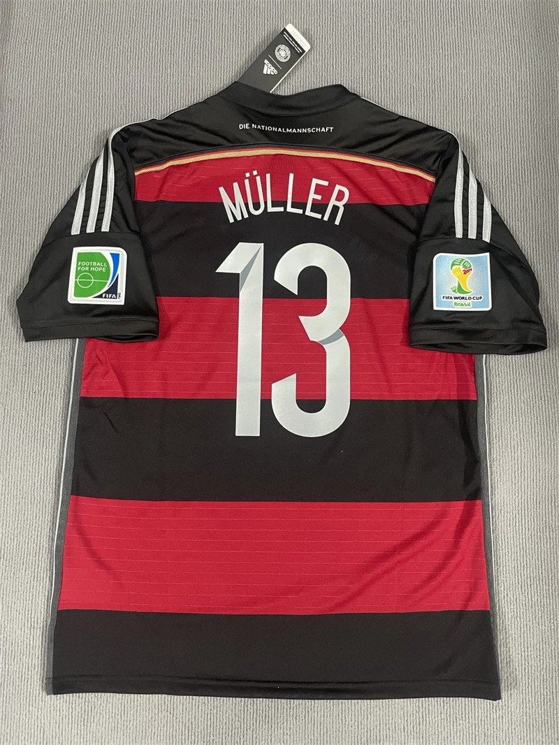 1 Müller#13 Germany Away Kit 2014 World Cup Retro Jersey Football Shirt YH - Image 1