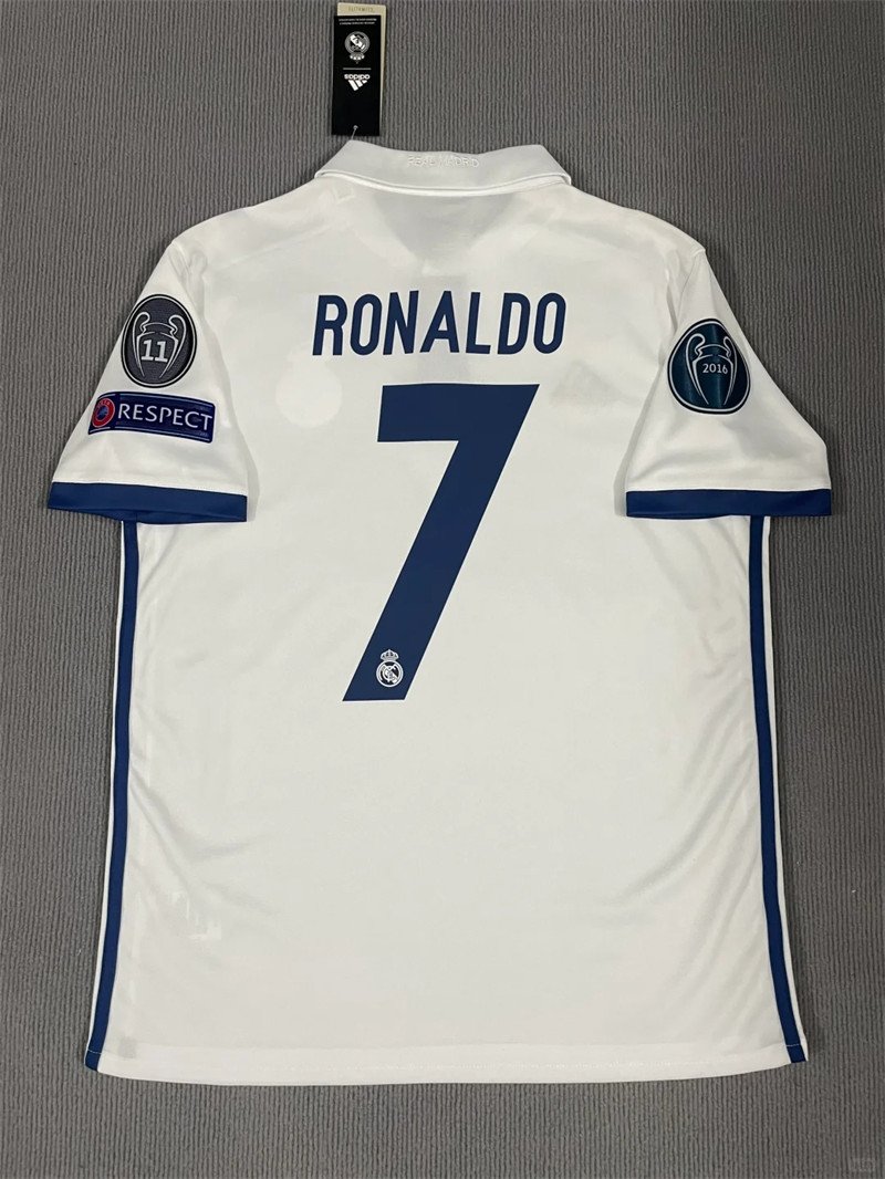 2 Ronaldo#7 Real Madrid Home Kit Retro Jersey 16-17 Football Shirt YH - Image 1