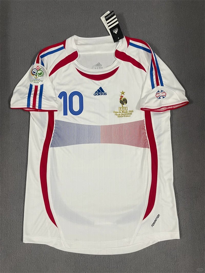 2 Zidane#10 France Away Kit 2006 World Cup Retro Jersey Football Shirt YH - Image 2