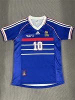 Zidane#10 France Home Kit 98 World Cup Retro Jersey Football Shirt YH - Image 2