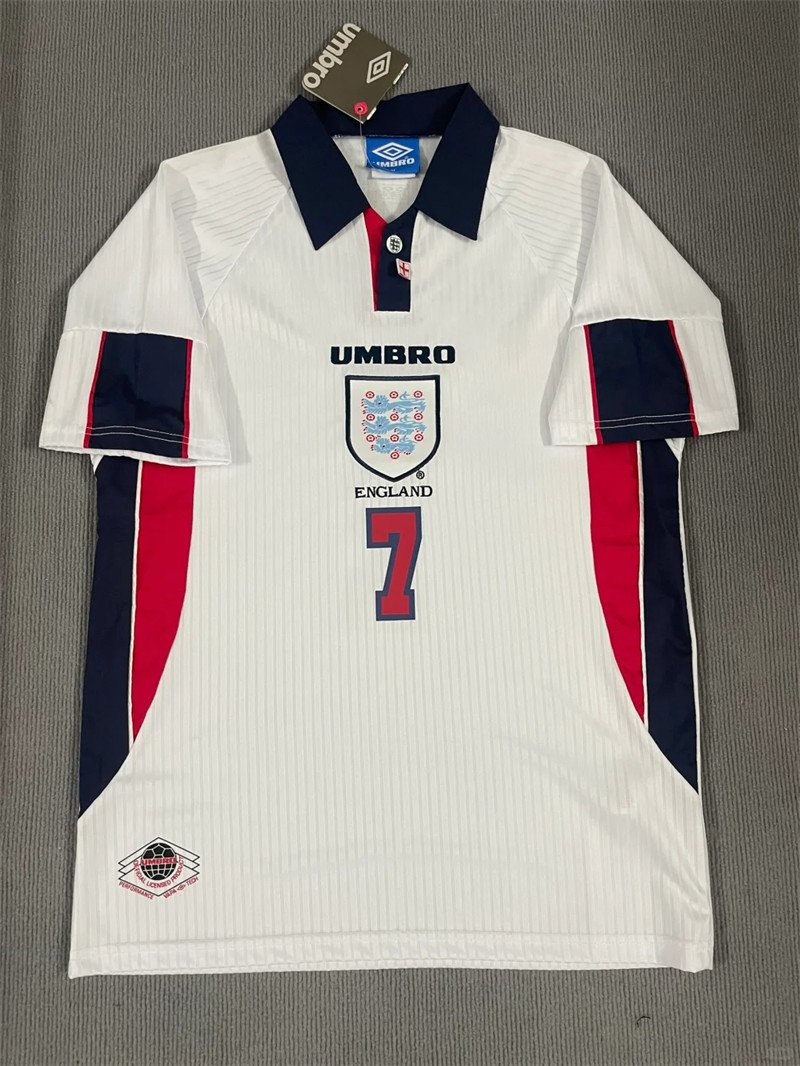 2 Beckham#7 1998 World Cup Home Kit Retro Jersey Football Shirt YH - Image 2