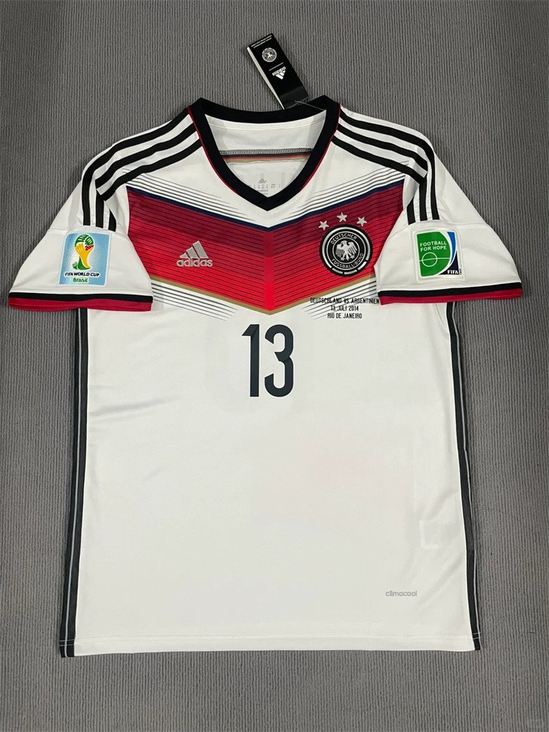 2 Müller#13 Germany Home Kit 2014 World Cup Retro Jersey Football Shirt YH - Image 2