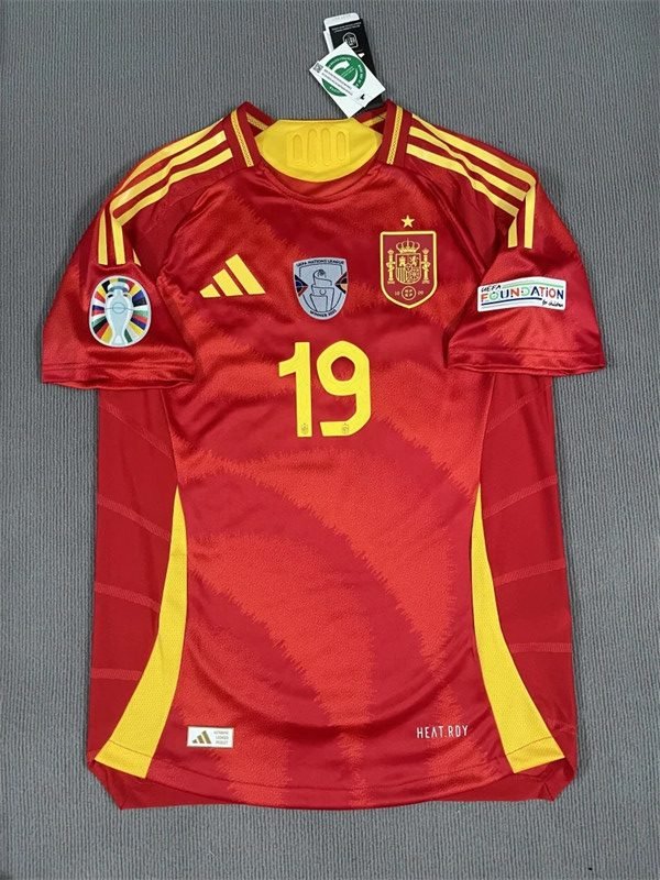 2 Lamine Yamal#19 Spain Home Kit Jersey Football Shirt YH - Image 2