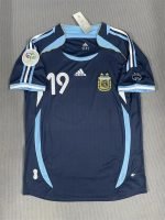 Messi#19 Argentina Away Kit 2006 World Cup Retro Jersey Football Shirt YH - Image 2