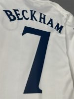Beckham#7 02 World Cup England Home Kit Retro Jersey Football Shirt YH - Image 3