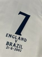 Beckham#7 02 World Cup England Home Kit Retro Jersey Football Shirt YH - Image 5