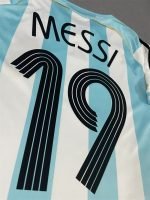 Messi#19 Argentina Home Kit 2006 World Cup Retro Jersey Football Shirt YH - Image 3