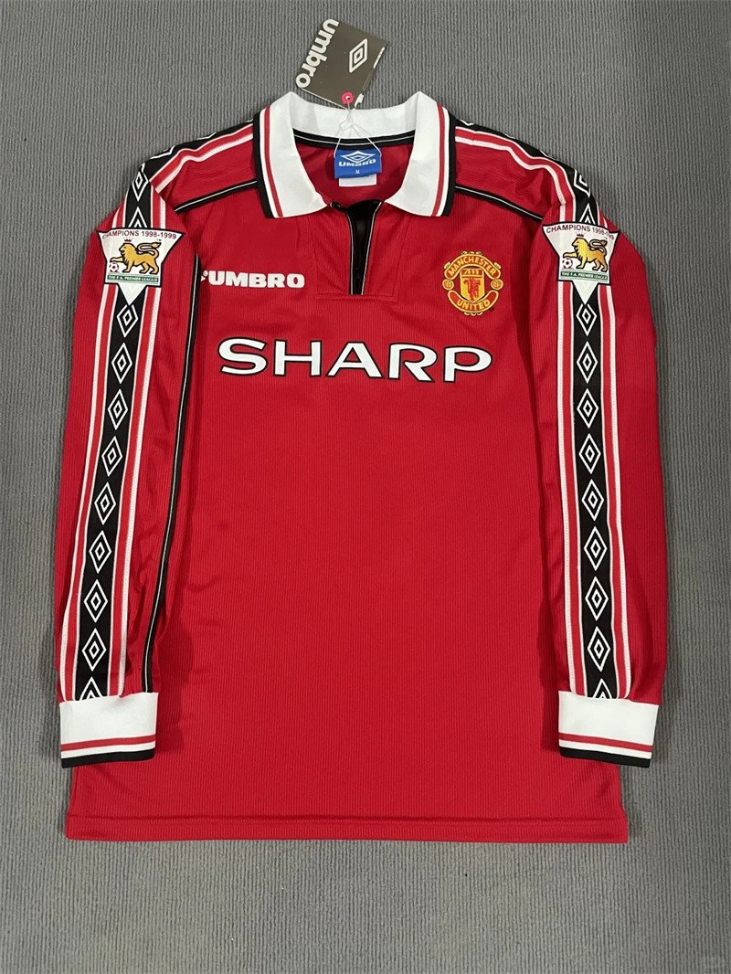 20241111_114108_097 Beckham#7 Manchester United Home Kit Retro Jersey 98-99 Football Shirt YH - Image 7