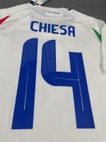 Chiesa#14 Italy Away Kit Jersey Football Shirt 24-25 YH - Image 7