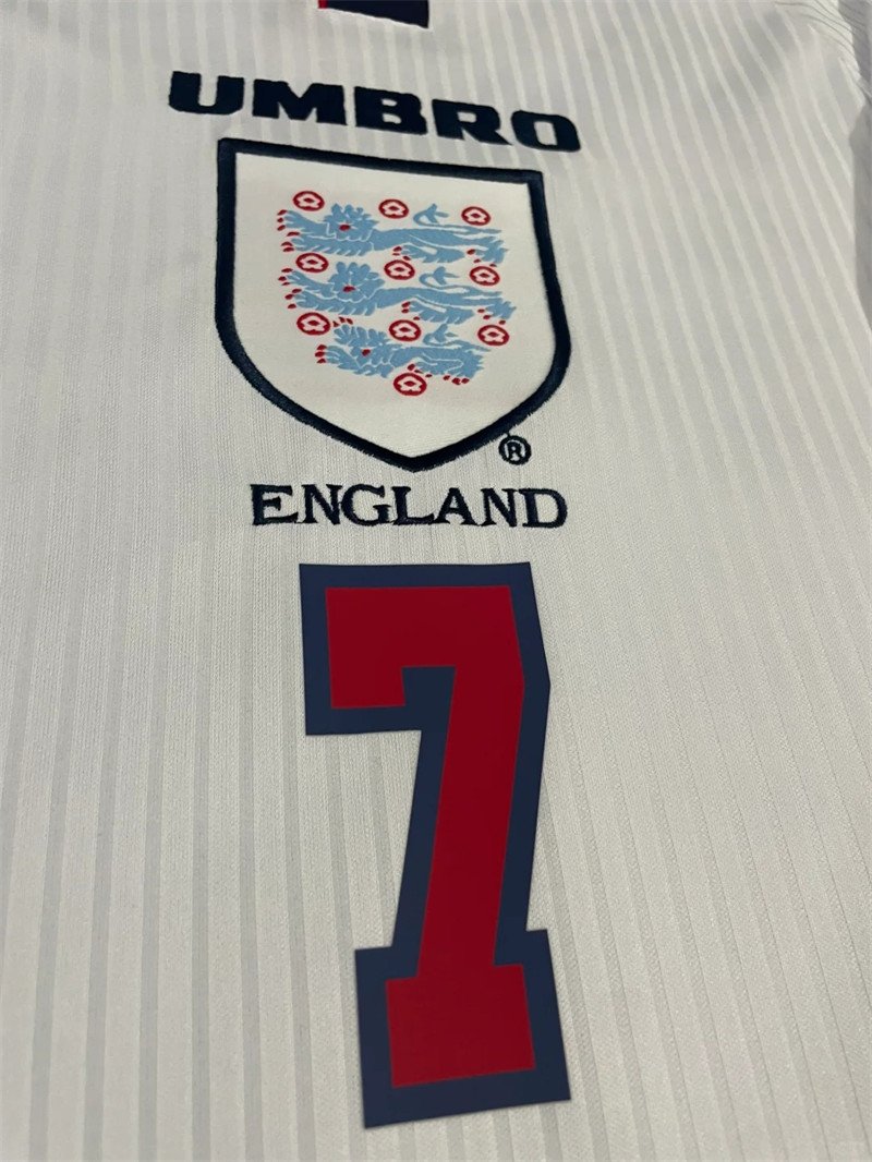 3 Beckham#7 1998 World Cup Home Kit Retro Jersey Football Shirt YH - Image 3