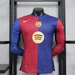24-25 Barcelona Home Kit Long Sleeve Jersey [Player Version] Football Shirt