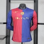 24-25 Barcelona Home Kit Long Sleeve Jersey [Player Version] Football Shirt