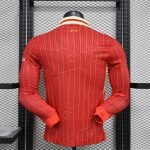 24-25 Liverpool Home Kit [Player Version] Long Sleeve Jersey Football Shirt - Image 2
