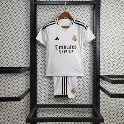24-25 Kids Real Madrid Home Kit Jersey Football Size 16-28