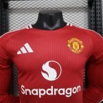 24-25 Man United Home Kit Long Sleeve Jersey (Player Version) Football Shirt - Image 10