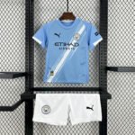25-26 Kids Manchester City Home Jersey Kit Football Size 16-28