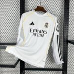 25-26 Real Madrid Home Kit Long Sleeve Jersey (Fans Version) Football Shirt